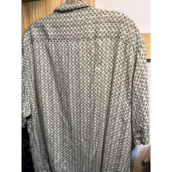 Original Island Sport VTG Hawaiian Shirt Men's Medium Multicolored Beige Tribal - Picture 9 of 10